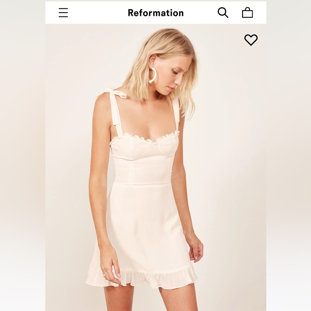 Reformation Cream Mini Dress